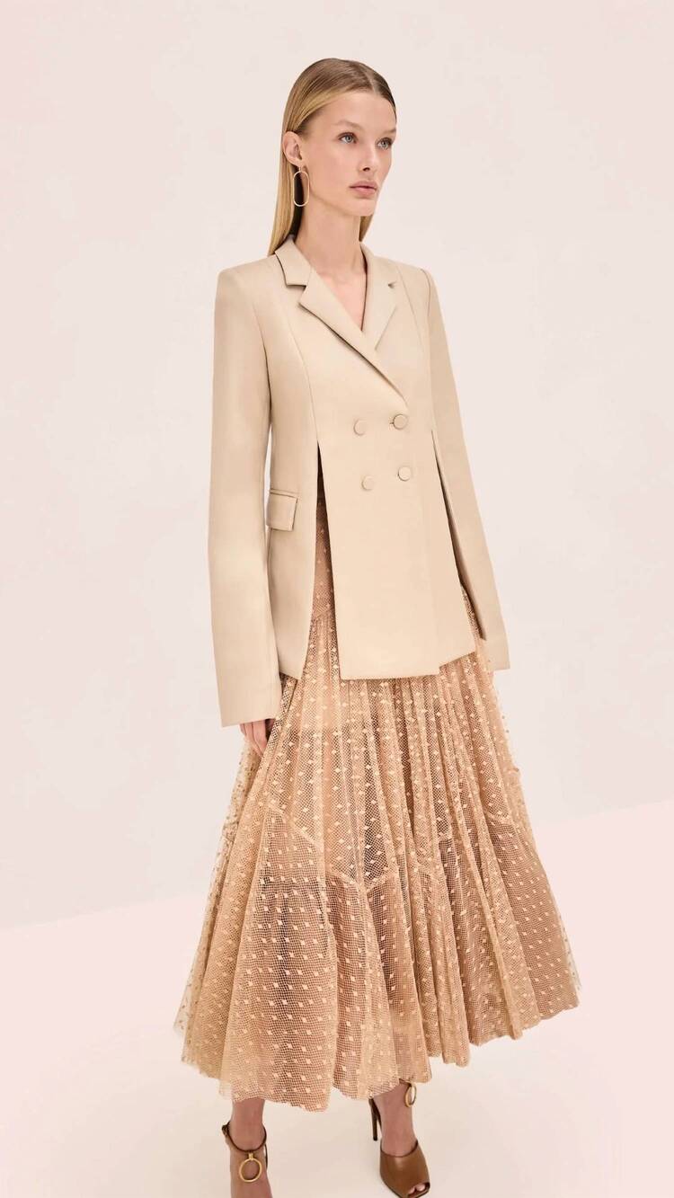 NEW ALEXIS joaquin double breasted blazer jacket in beige